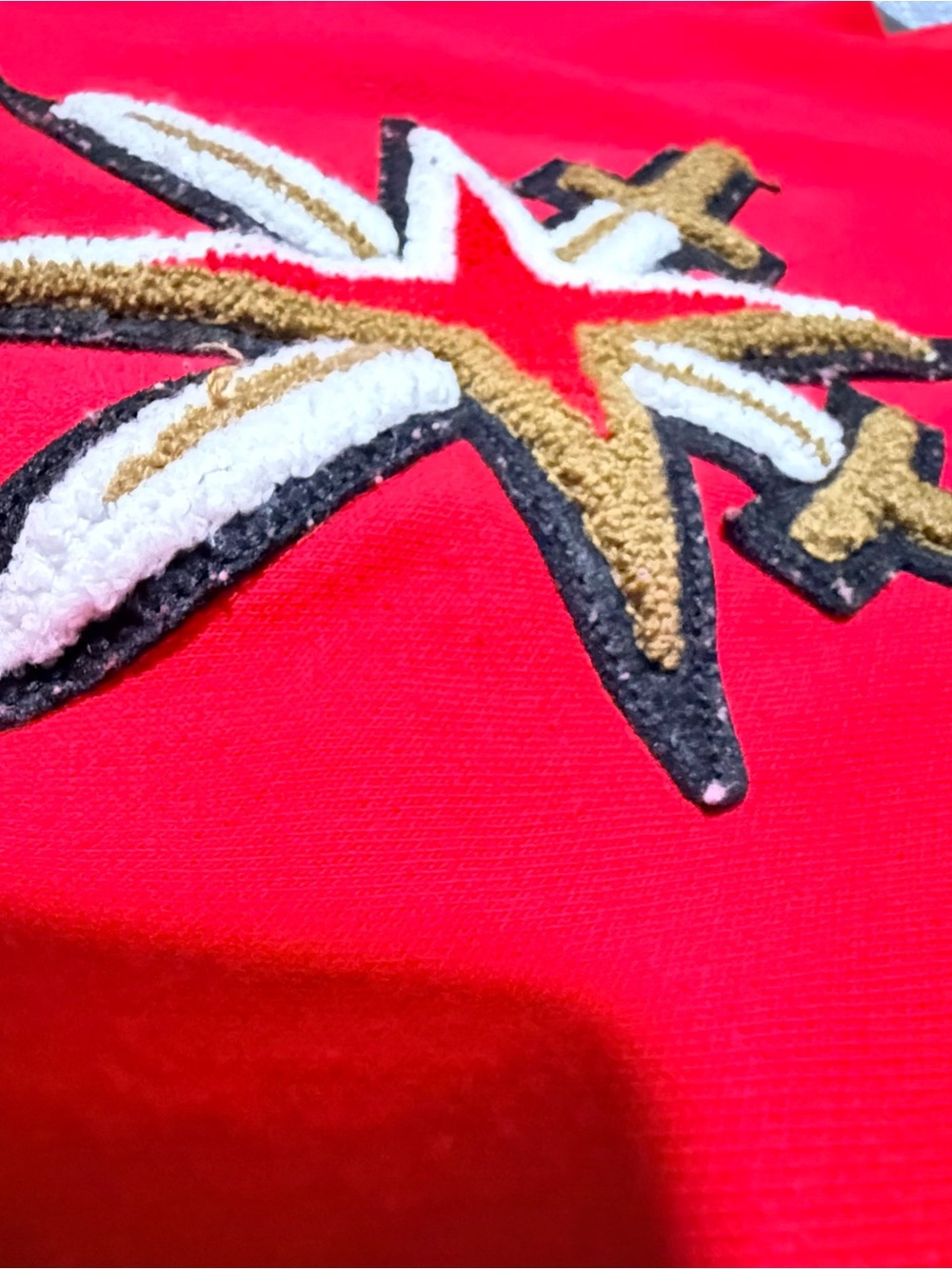 Vegas Golden Knights Fanatics Red Hooded Sweatshirt with Star Emblem